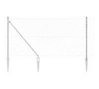 vidaXL Clôture en chaîne 1,4x10 m avec 7 poteaux pointus en acier galvanisé