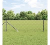 vidaXL Clôture en chaîne avec 13 poteaux 0,6 x 25 m acier galvanisé Vert