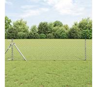 Vidaxl Clôture En Maillon De Chaîne Avec 7 Poteaux 0.8x10 M Acier Galvanisé Gris