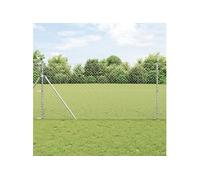 vidaXL Clôture en maillons de chaîne 3351126 – 7 poteaux 1,2x10 m Acier galva