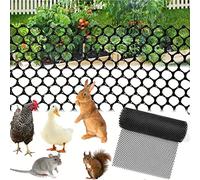 Clôture en plastique noir de 15 m pour jardin, barrière temporaire, contrôle des animaux, facile à installer, maille de volaille pour construction et protection