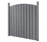 Clôture en Plein Cintre Brise Vue Brise Vent Bois Composite WPC Gris 185 x 193 cm