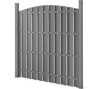 Clôture en Plein Cintre WPC Gris 185 x 193 cm [neu.holz]