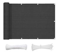 Clôture en polyéthylène haute densité résistante aux UV pour balcon extérieur, étroite et longue, 60/70/80 cm, noir, 60 x 1500 cm, idéale pour la protection de terrasse et de jardin