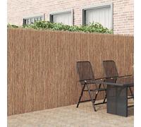 Clôture en raphia naturel - Marron - 400 x 180 cm - Clôture robuste en bois brossé pour l'extérieur - Installation facile - Résistant aux intempéries