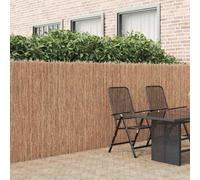 Clôture en raphia naturel, pliable, résistante aux intempéries, pour jardin et terrasse, installation facile, robuste, marron, 400 x 150 cm