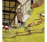 Clôture en rondins de bois avec portail 1ml - NOCH 13010 - H0 1/87