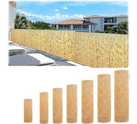 Clôture en Roseau Bambou Naturel Brise Vue Balcon Canisse Pergola Extérieur 1x10m 1.5 x5m 1.8x5m Séparation de Jardin Brise-Vent Facile À Installer(Ligne Blanche Naturelle)