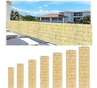 Clôture en Roseau Bambou Naturel Brise Vue Balcon Canisse Pergola Extérieur 1x10m 1.5 x5m 1.8x5m Séparation de Jardin Brise-Vent Facile À Installer(Ligne Noire Naturelle)