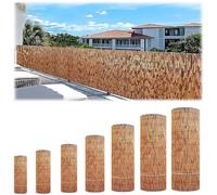 Clôture en Roseau Bambou Naturel Brise Vue Balcon Canisse Pergola Extérieur 1x10m 1.5 x5m 1.8x5m Séparation de Jardin Brise-Vent Facile À Installer(Ligne Noire carbonisée)