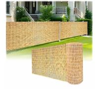 Clôture en Roseau Naturel Brise-Vue Bambou Jardin Rouleaux Canisse Pergola Extérieur 80 120 150 180cm Hauteur Robuste Aux Intempéries Privé pour Extérieure Jardin Piscine Toit Cour(Ligne blanche natur