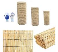 Clôture en Roseau Naturel, Brise Vue en Bambou Robuste,Barriere Jardin Exterieur Imperméable, Paravent Balcon Bambou Contre Le Vent Et Le Soleil pour Porche, Piscine, Plafond(H120xL600cm/4.0x19.7ft)