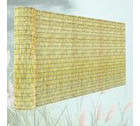 Clôture en Roseau Naturel, Premium Palissade Jardin Exterieur Bois 100cm -160cm Clôtures Décoratives, pour Terrasse, Balcon, Mur De Toit, Restaurant, Hôtel, Bordure De Piscine(Ligne Noire Primaire)