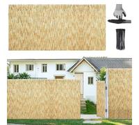 Clôture en Roseau Naturel,Protection Contre Regards,Clôture Extérieure Décorative,Facile À Installer,Robuste,Aux Intempéries, Privé pour Extérieure Jardin Piscine Toit Cour(White Line of Log)