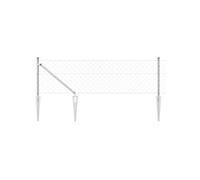 Clôture en Treillis Métallique avec 13 Pieux Ancrés 0.8x25 m Acier Galvanisé 3351220
