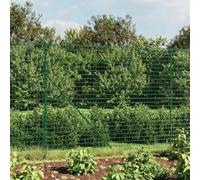 Clôture en treillis métallique vert 2x25 m acier galvanisé avec revêtement PVC pour jardin, clôture extérieure robuste, panneaux de clôture pour jardin