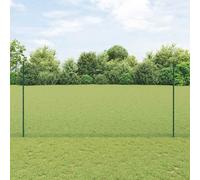 Poteaux de Clôture vidaXL 11 pcs U-Channel Vert 160 cm Acier, Clôture Hexagonale vidaXL Verte 1.6x25 m Acier