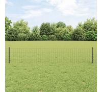 Vidaxl Kit De Clôture Euro 2 Pièces Gris Acier Avec Revêtement En Poudre