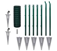 vidaXL Jeu de Clôture avec des Piquets de Sol Jardin 10 x 0,8 m Acier Vert