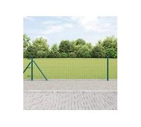 vidaXL Clôture Euro avec 13 poteaux à embase 0.4x50 m en acier galvanisé 3350870 Vert G