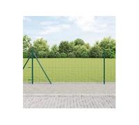 Clôture Euro avec 13 poteaux flangés 0.8x25 m en acier galvanisé 3350863