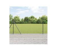 Clôture Euro avec 13 poteaux flanqués 0,8x25 m en acier galvanisé 3350976