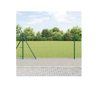 Vidaxl Clôture Euro Avec 13 Poteaux À Bride 1x25 M En Acier Galvanisé