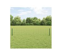 vidaXL Rouleau de clôture Euro Ensemble de 3 Vert Acier revêtu de PVC