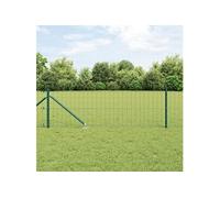 Vidaxl Clôture Euro Avec 7 Poteaux En Pointe 0.6x10 M En Acier Galvanisé Vert