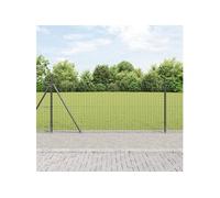 vidaXL Clôture Euro avec 7 poteaux à Bride 0.8x10 m en Acier galvanisé