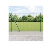vidaXL Clôture Euro 3350824 - 7 poteaux à bride, 1,6x10 m, acier galvanisé, vert