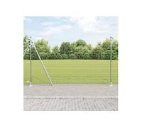 Clôture Euro avec 7 poteaux flangés 1,6x10 m en acier galvanisé 3350988