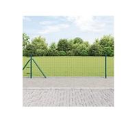 Vidaxl Clôture Euro Avec 7 Poteaux À Rebord 0.4x10 M En Acier Galvanisé