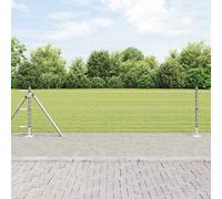 Clôture Euro avec 7 poteaux flanqués 0,6x10 m acier galvanisé 3351014
