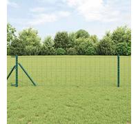 vidaXL Clôture extérieure avec poteau – Métal gris, durable, grand – Ensemble de 2