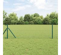 vidaXL Clôture Euro avec 7 poteaux flangés 0,8 x 10 m Acier galvanisé