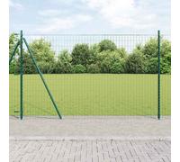 vidaXL Clôture Euro 3350824 - 7 poteaux à bride, 1,6x10 m, acier galvanisé, vert