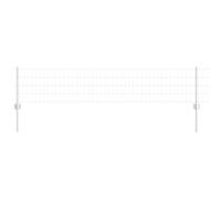 Clôture Euro avec poteaux 25 x 0,4 m en acier galvanisé filet argenté | Ensemble de panneaux de clôture en acier galvanisé argenté avec revêtement en poudre pour jardin, terrasse, patio, extérieur