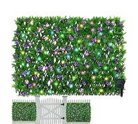Clôture extensible en lierre artificiel - Treillis avec lumières pour décoration de jardin et intimité améliorée - Haie esthétique extérieure pour l'intimité et la décoration florale