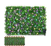 Clôture extensible en lierre artificiel - Treillis avec lumières pour décoration de jardin et intimité améliorée - Haie esthétique extérieure pour l'intimité et la décoration florale