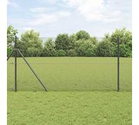 Vidaxl Clôture En Fer Soudé Avec 7 Poteaux Gris 1,4x10 M