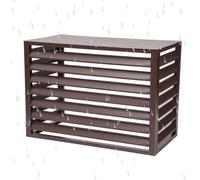 Clôture extérieure pour climatiseur, 4 panneaux, toutes saisons, antivol, réduction du bruit, support de fleurs, marron, 110 cm, idéale pour terrasse et jardin