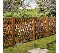 Clôture Extérieure Rétractable, Clôture De Jardin Extensible En Bois, Paravent Décoratif D'intimité, Barrière Télescopique En Bois Pour Animaux, Pour Jardin Familial, Pelouse(brun,H:180xL:280cm)