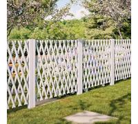 Clôture Extérieure Rétractable, Clôture De Jardin Extensible En Bois, Paravent Décoratif D'intimité, Barrière Télescopique En Bois Pour Animaux, Pour Jardin Familial, Pelouse(Blanc,H:180xL:280cm)