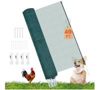 VEVOR Clôture Filet Mobile 15x1,2 m Filet de Clôture pour Chien en Plastique Temporaire pour Poules, Plantes, Jardin, Cours Extérieures, Mailles Serrées, avec Poteaux, Piquets à Double Pointe, Haubans