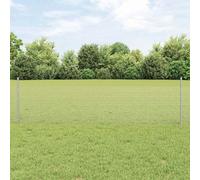 Clôture forestière en fil de fer - Filet de volaille - Avec poteaux - Argenté - 0,5 x 10 m - Pour jardin, maison, cour - Montage rapide