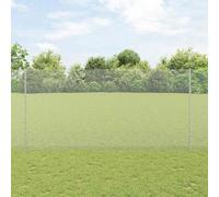 Clôture forestière en fil de fer - Filet de volaille - Avec poteaux - Argenté - 1,6 x 25 m - Pour jardin, maison, cour - Montage rapide