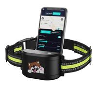 Clôture GPS améliorée pour chien et système de collier de suivi - Pas d'abonnement nécessaire, limites personnalisables via application, collier étanche rechargeable avec entraînement à distance
