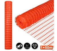 CLOTURE - GRILLAGE - PANNEAU - LZQ - Clôture mobile - 1 x 50 m - Orange - PVC
