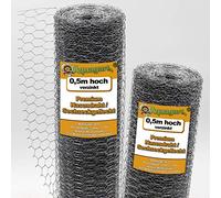 Clôture grillagée Aquagart 20 m maille hexagonale galvanisée I maille fine 13 x 13 mm I grillage 6 angles 0,7 mm I fil lapin hauteur 50 cm